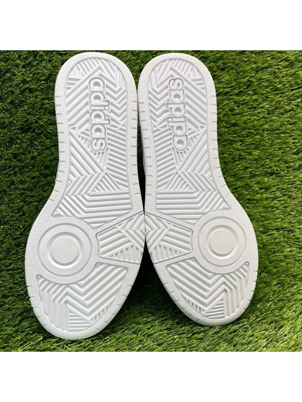 Adidas Hoops 3.0 Womens Size 9 Triple White Athletic Basketball Shoes Sneakers